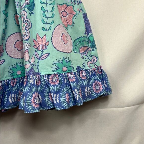 Eleanor Rose Mint, blue and pink floral polka dot and bird print dress NWOT 4-5 - Picture 4 of 13